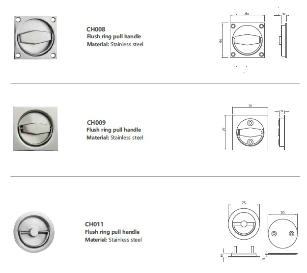 Door Accessories - flush ring pull handle