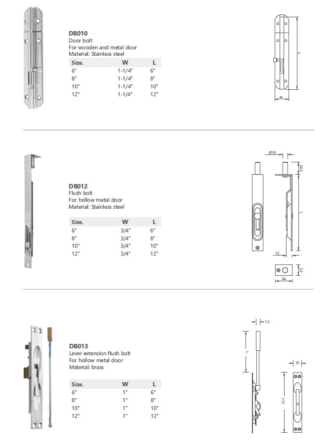 Door Accessories -Door Bolt